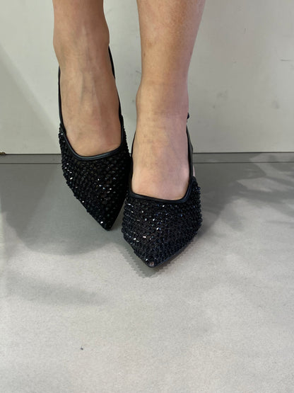 gold sling back strass
