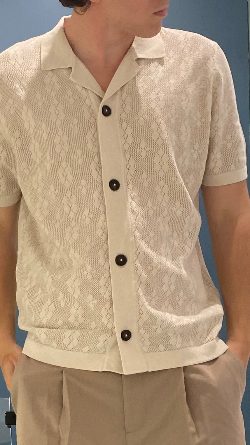 only&sons maglia traforata bottoni