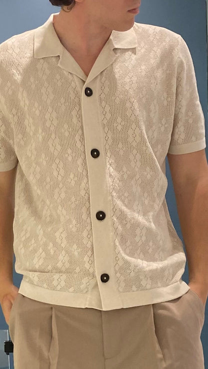 only&sons maglia traforata bottoni