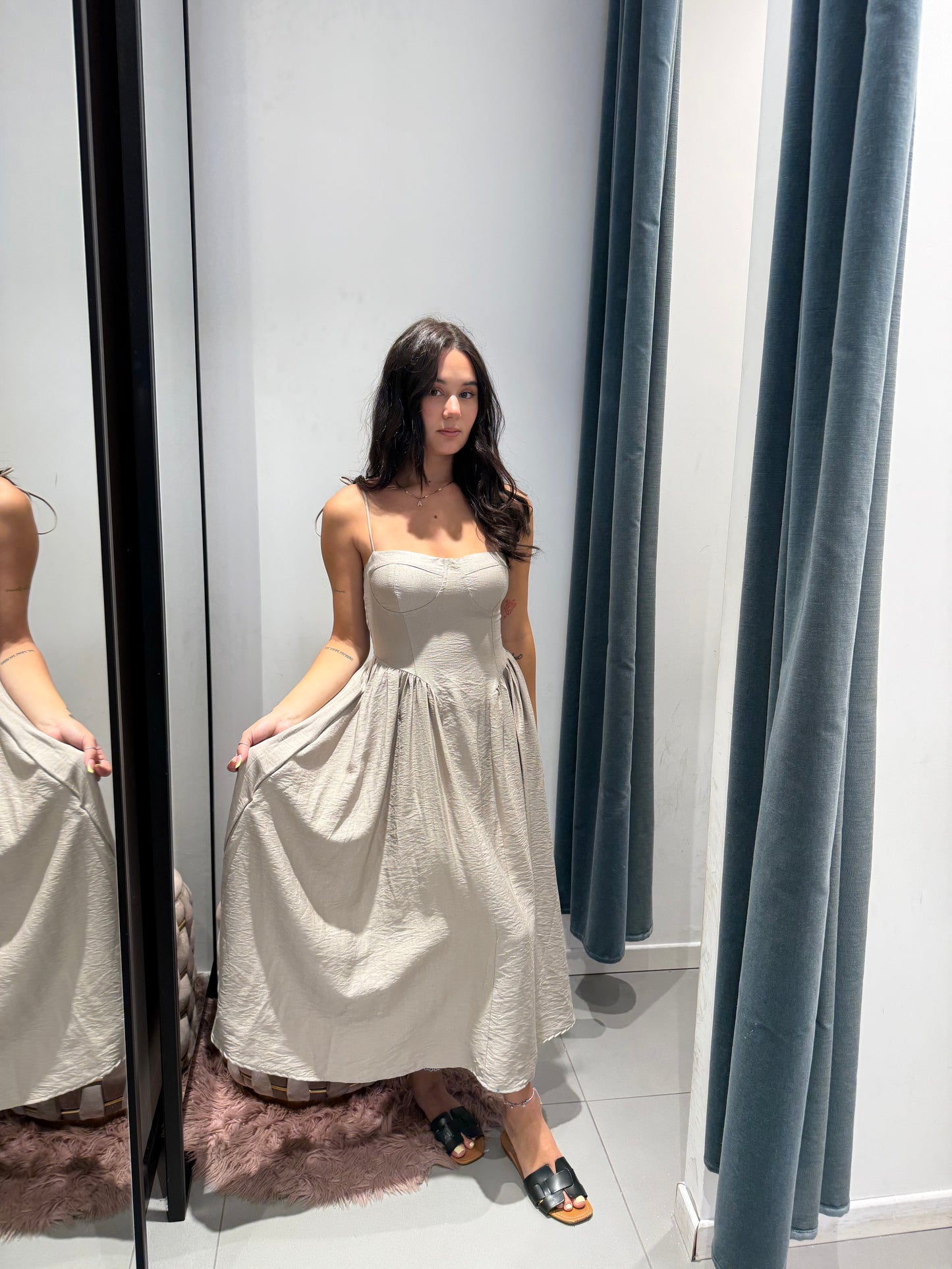 cor01 long dress laccio spalla