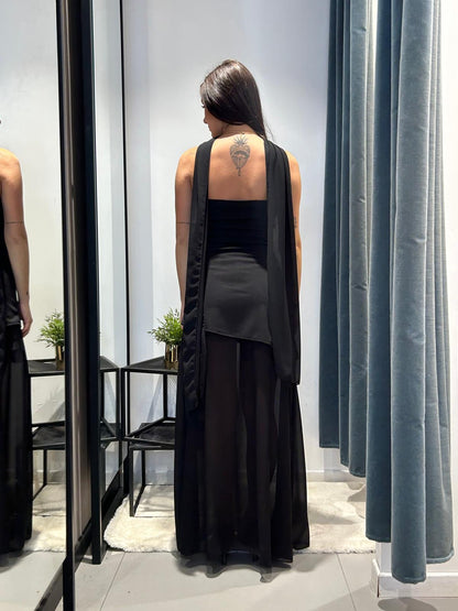 glitter long dress bustino stola