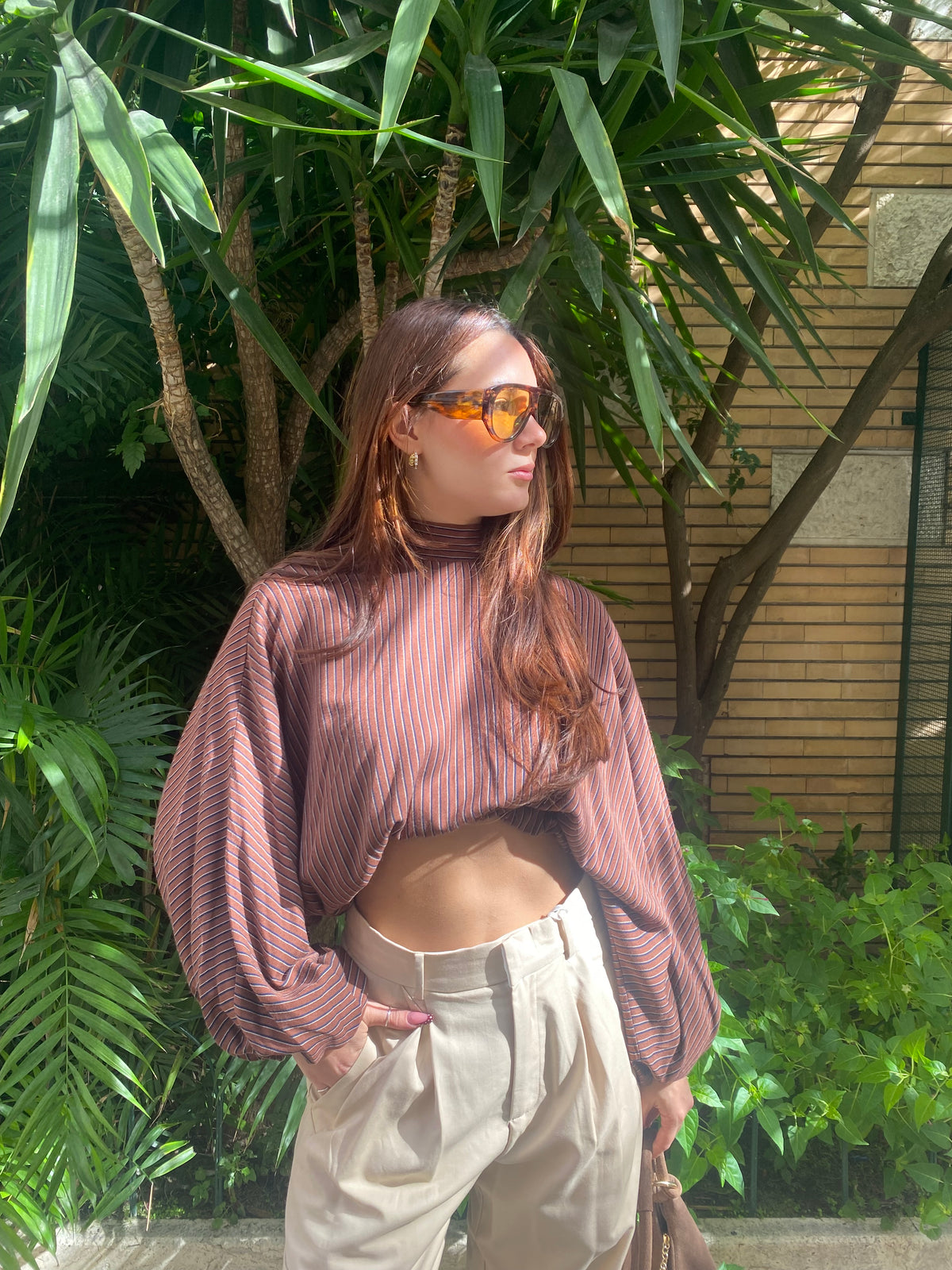 lumina casacca riga crop