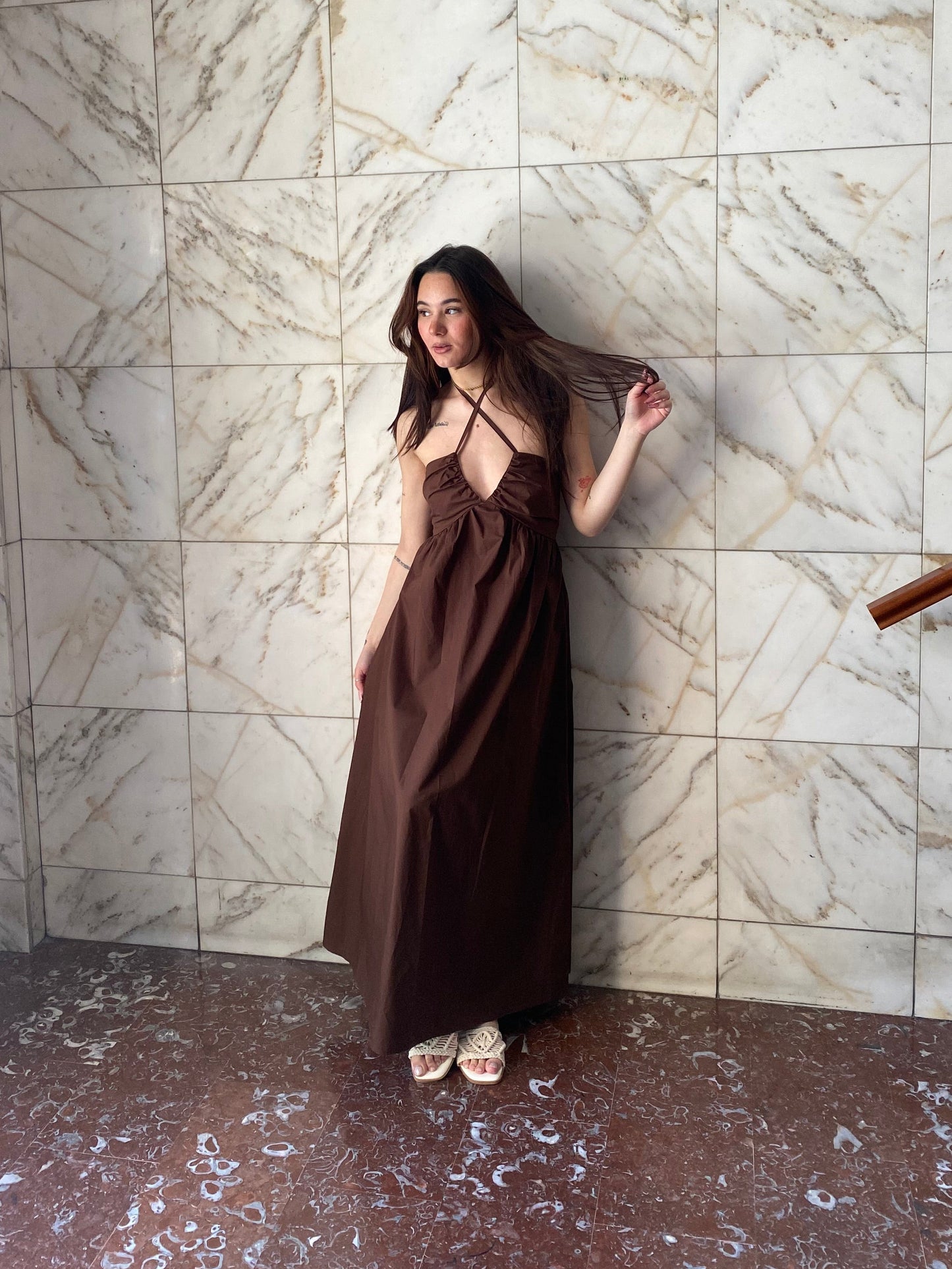 isabel long dress cotone
