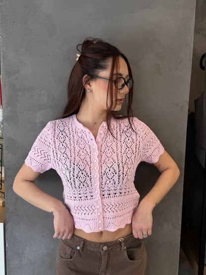 only cardigan traforo m/m bottoni perla