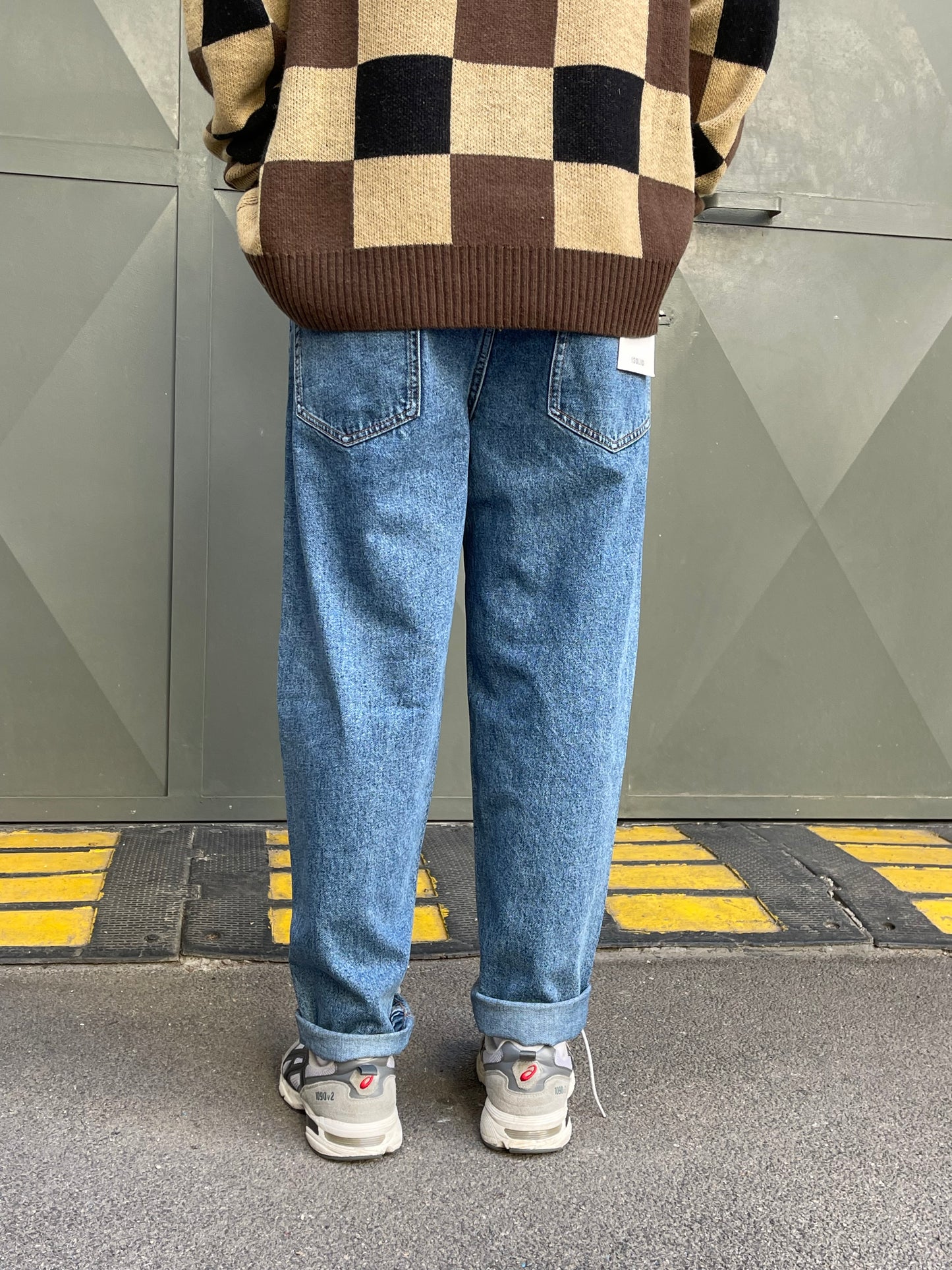 solid jeans dad fit