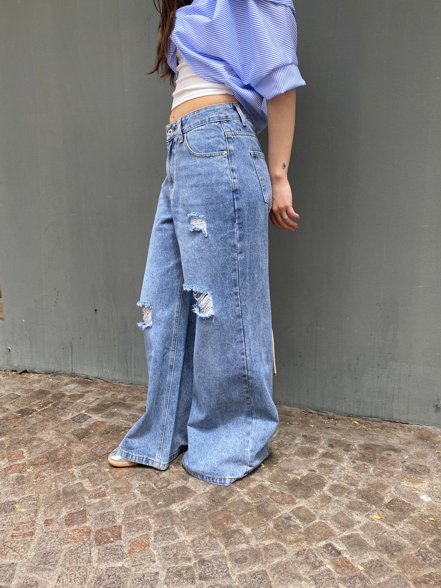 isabel jeans palazzo strappi