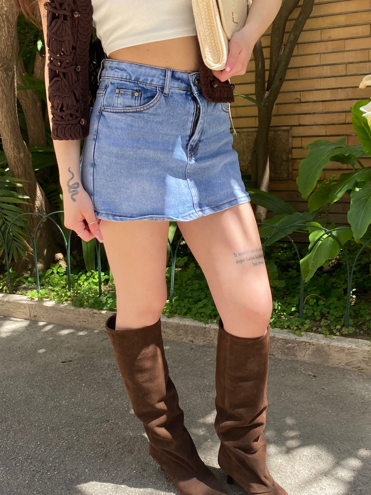 luna mini short denim