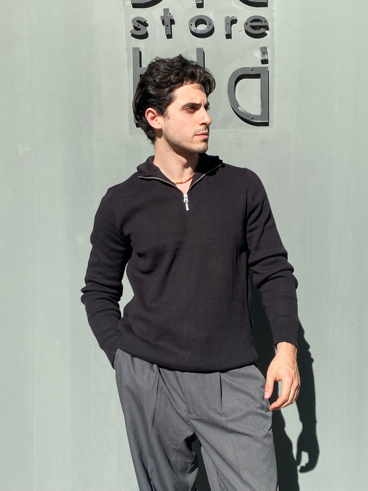 only&sons pull zip mezzo collo