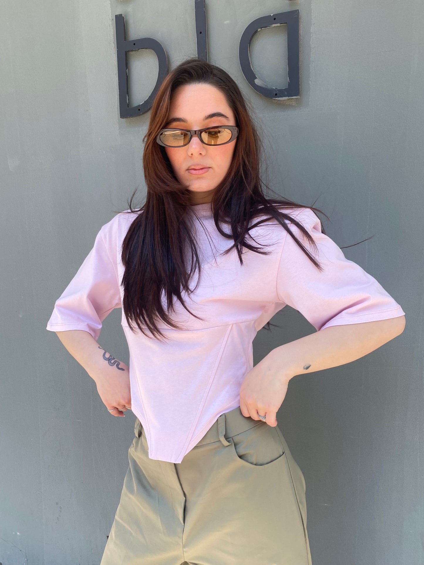 lumina t-shirt crop corsetto