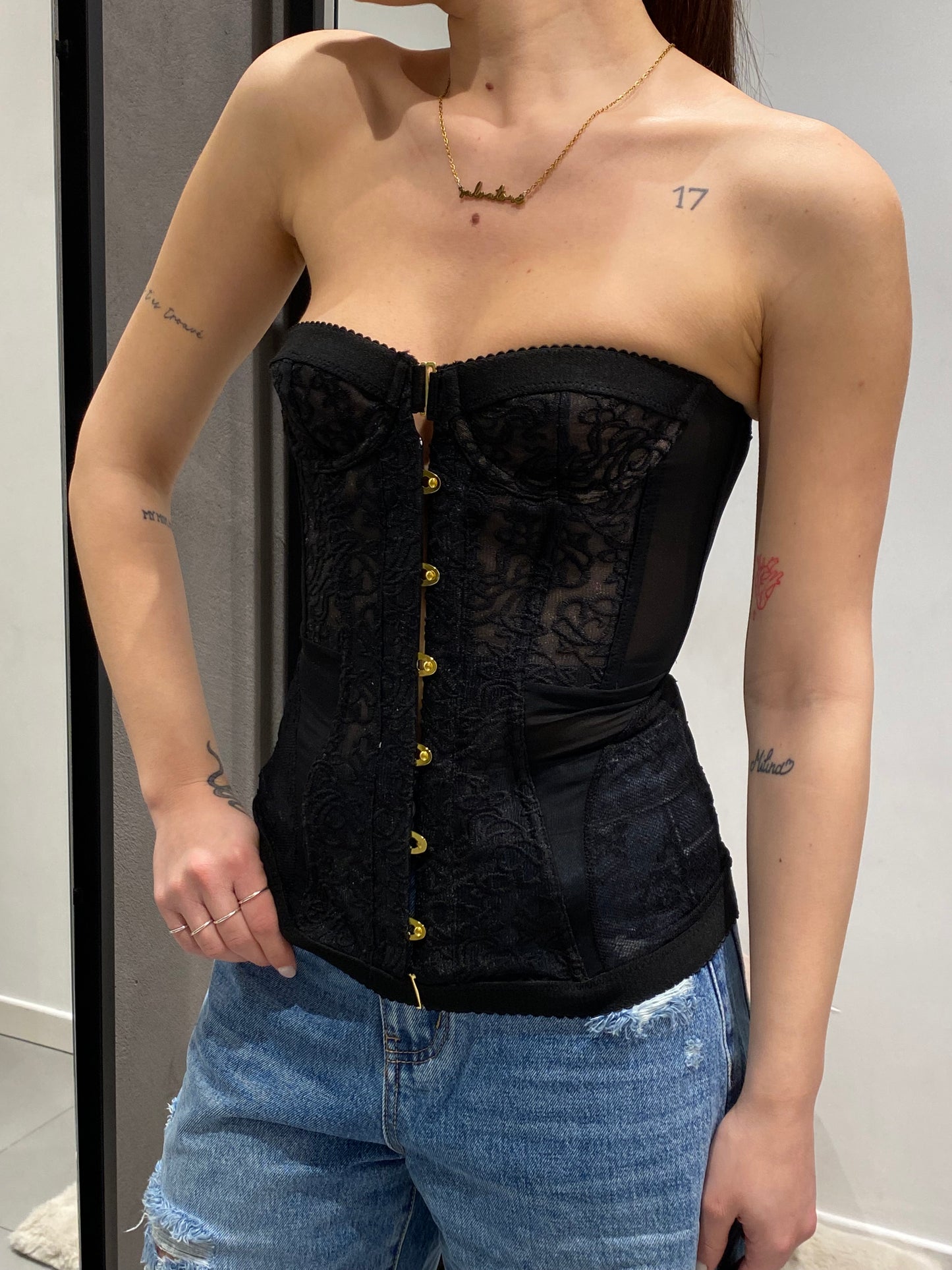 glitter corsetto pizzo stringhe