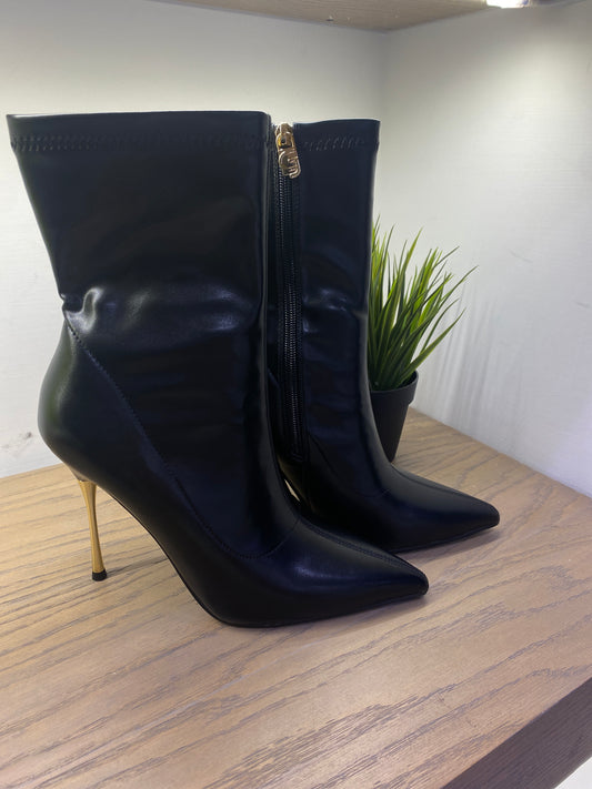 gold stivaletto tacco metallo