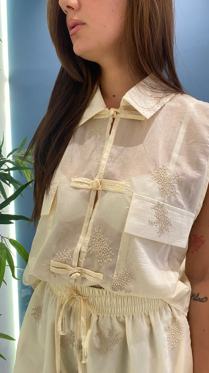 lumina camicia velo ricamo