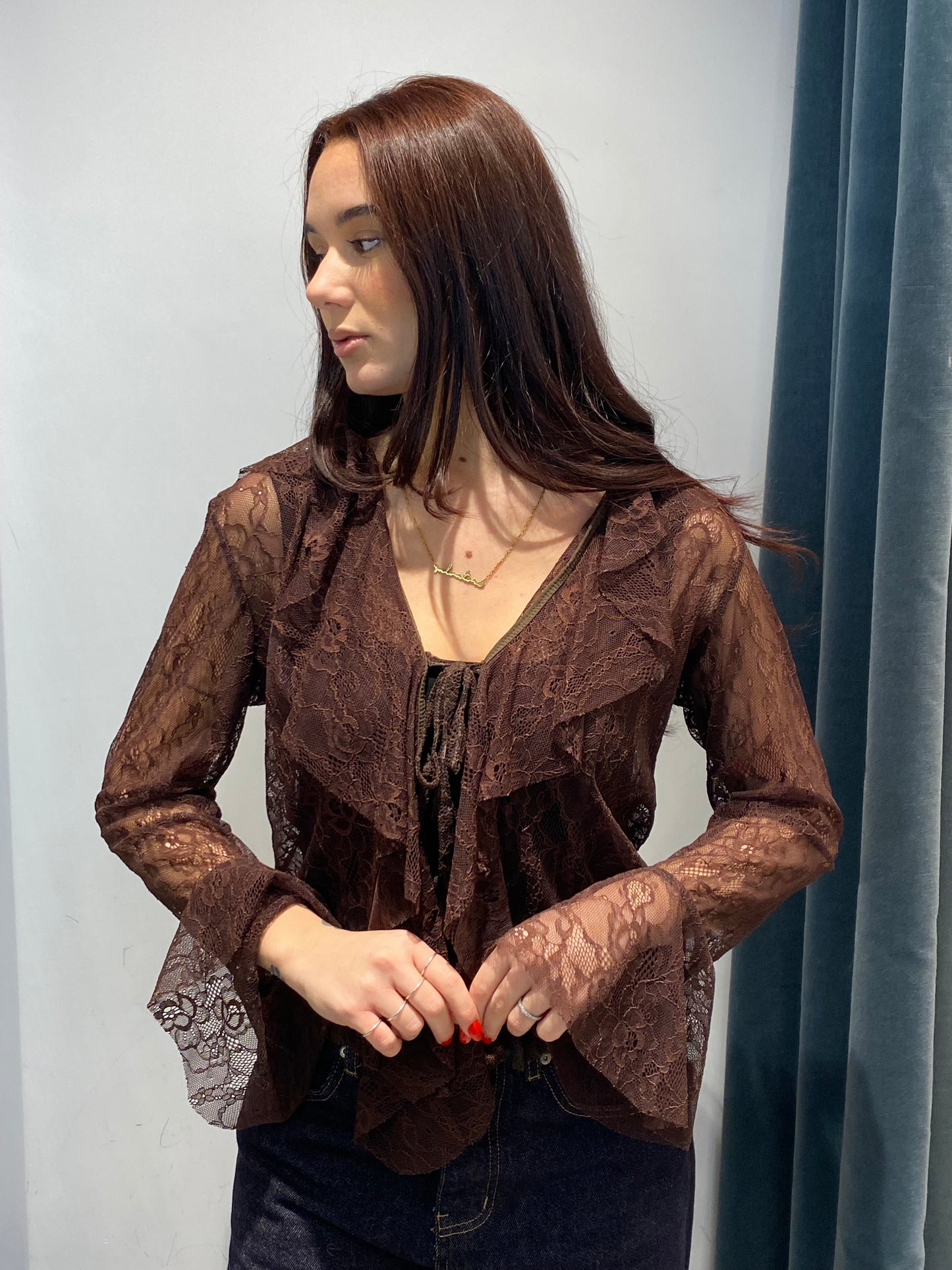 isabel camicia pizzo rouche