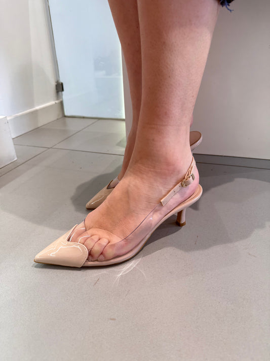 rachel sling back punta cuore