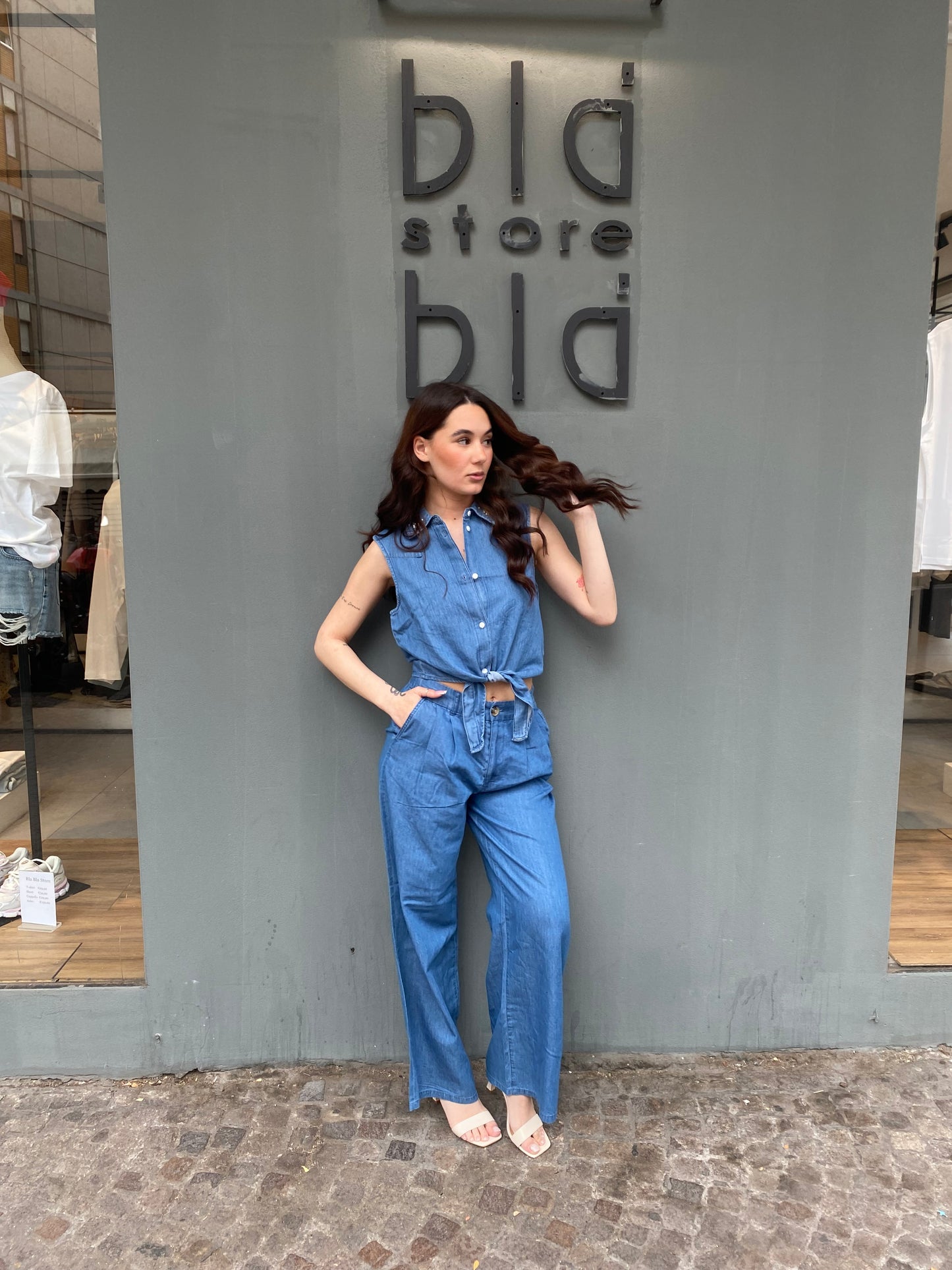 only camicia denim nodo