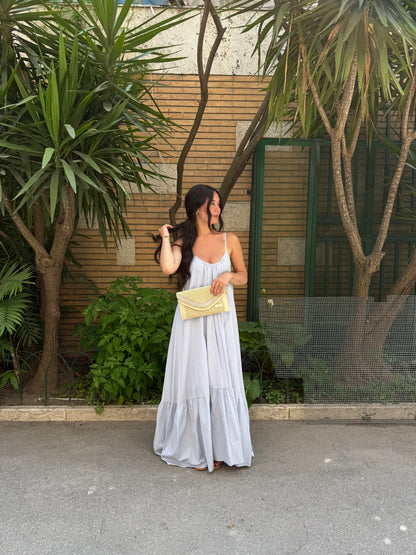 lumina long dress gessato