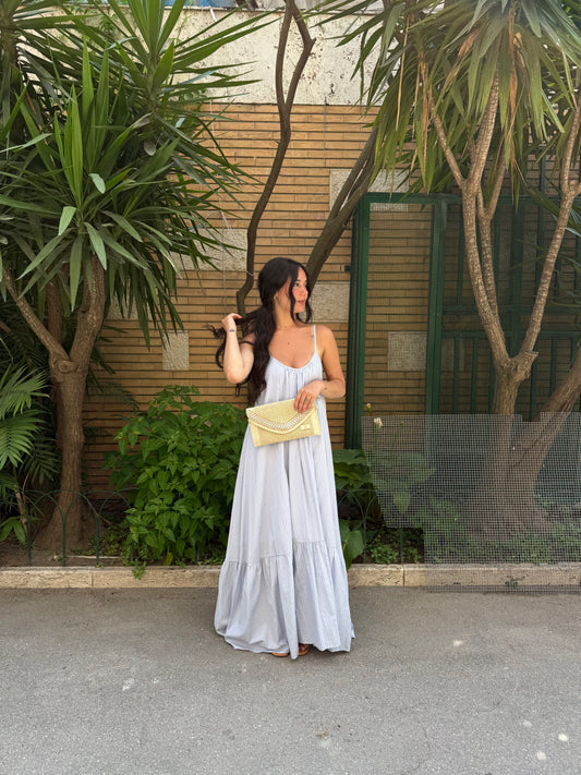 lumina long dress gessato