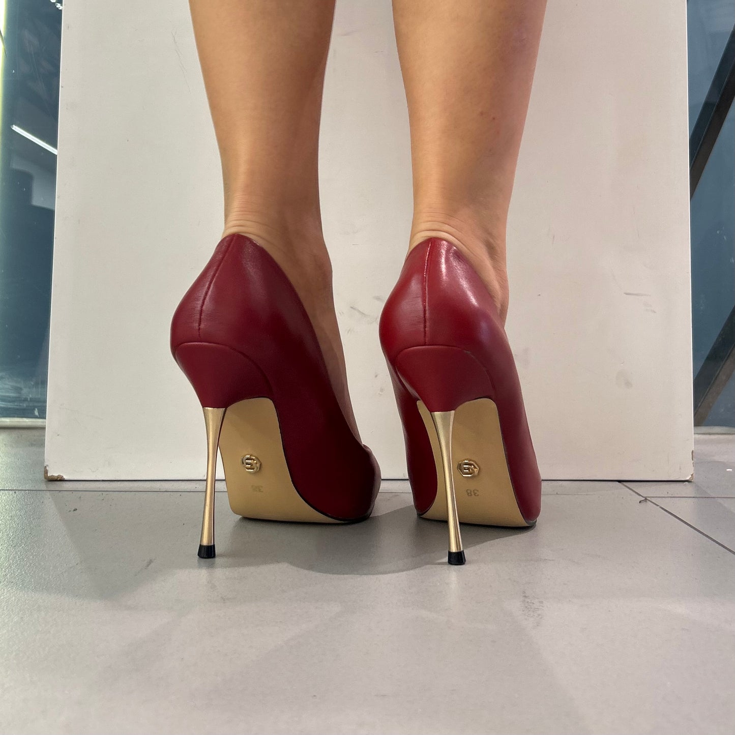 gold decollete tacco metallo