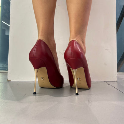 gold decollete tacco metallo