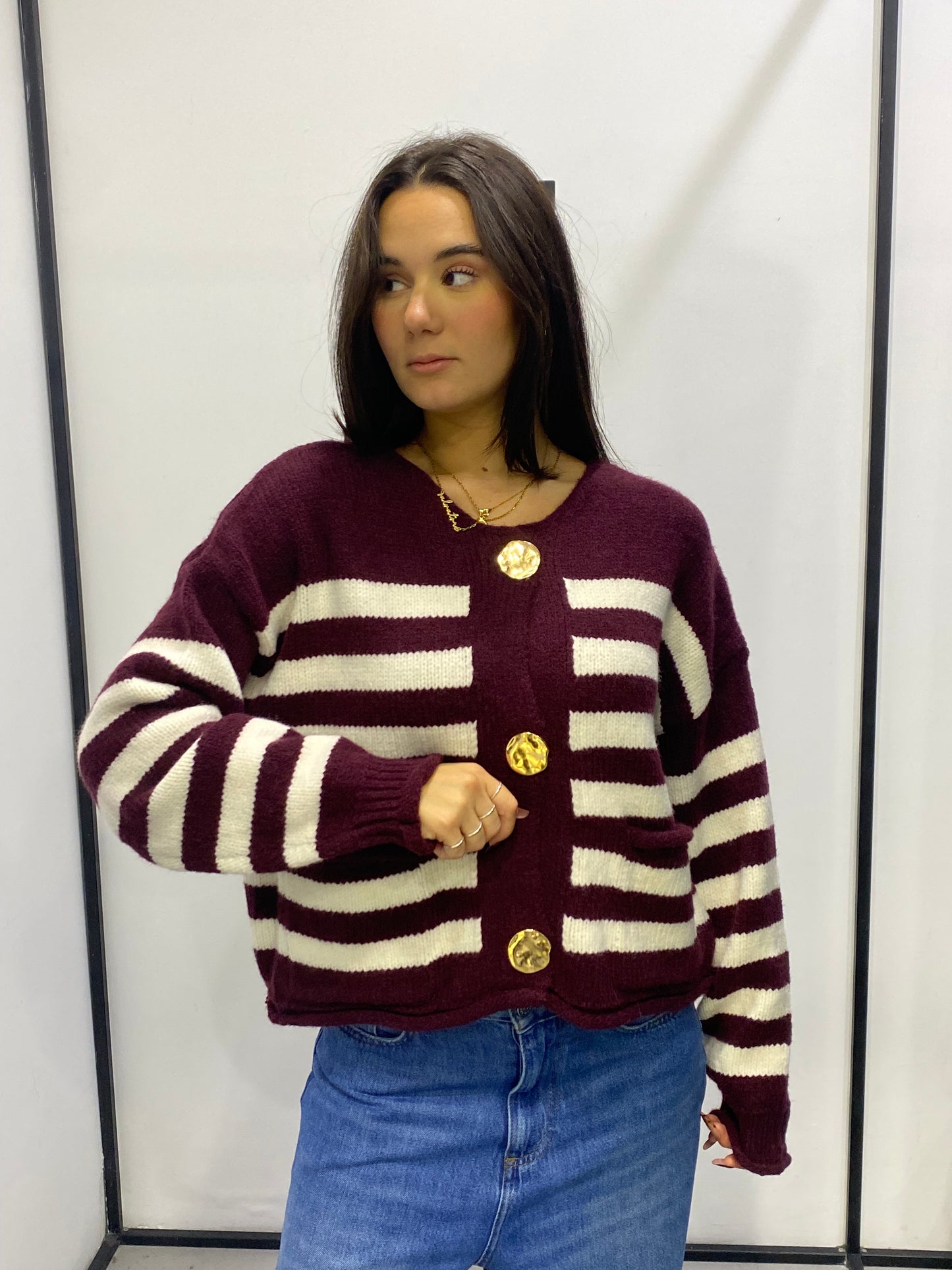 glitter cardigan righe