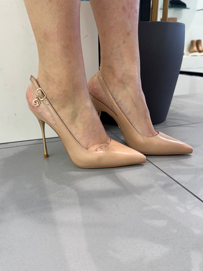 gold sling back t metallo