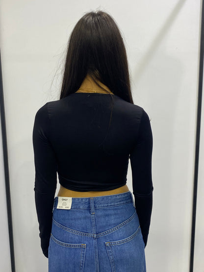 glitter top crop coppe