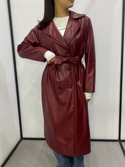 chic trench ecopelle lungo