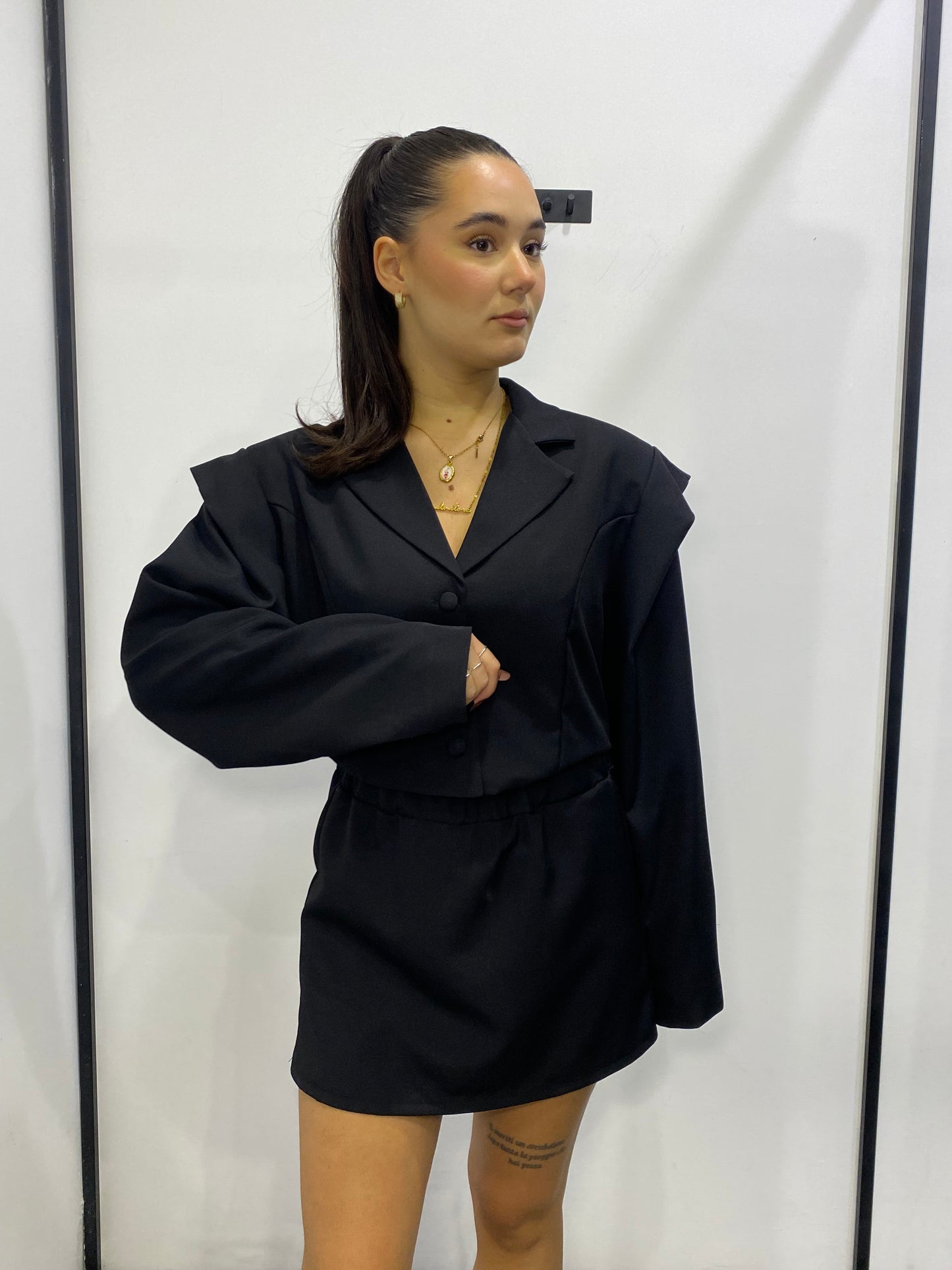 luna cordset giacca crop+shorts