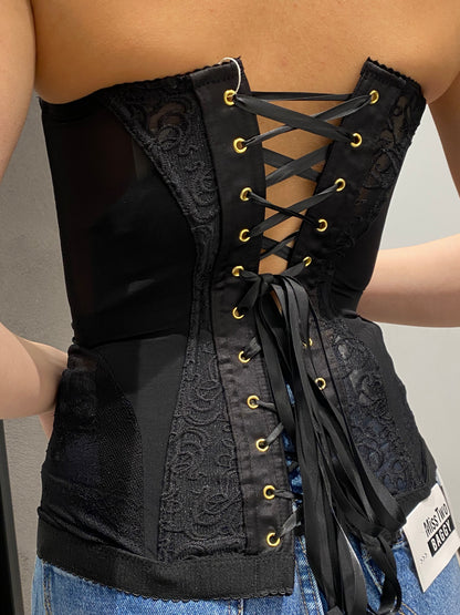 glitter corsetto pizzo stringhe