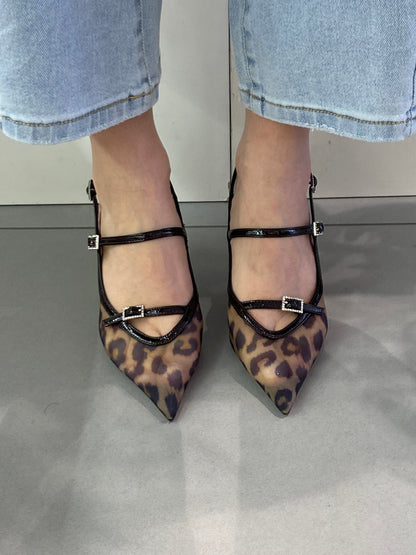 gold sling back leopardata