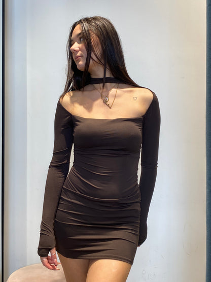 isabel mini dress collo pistagna