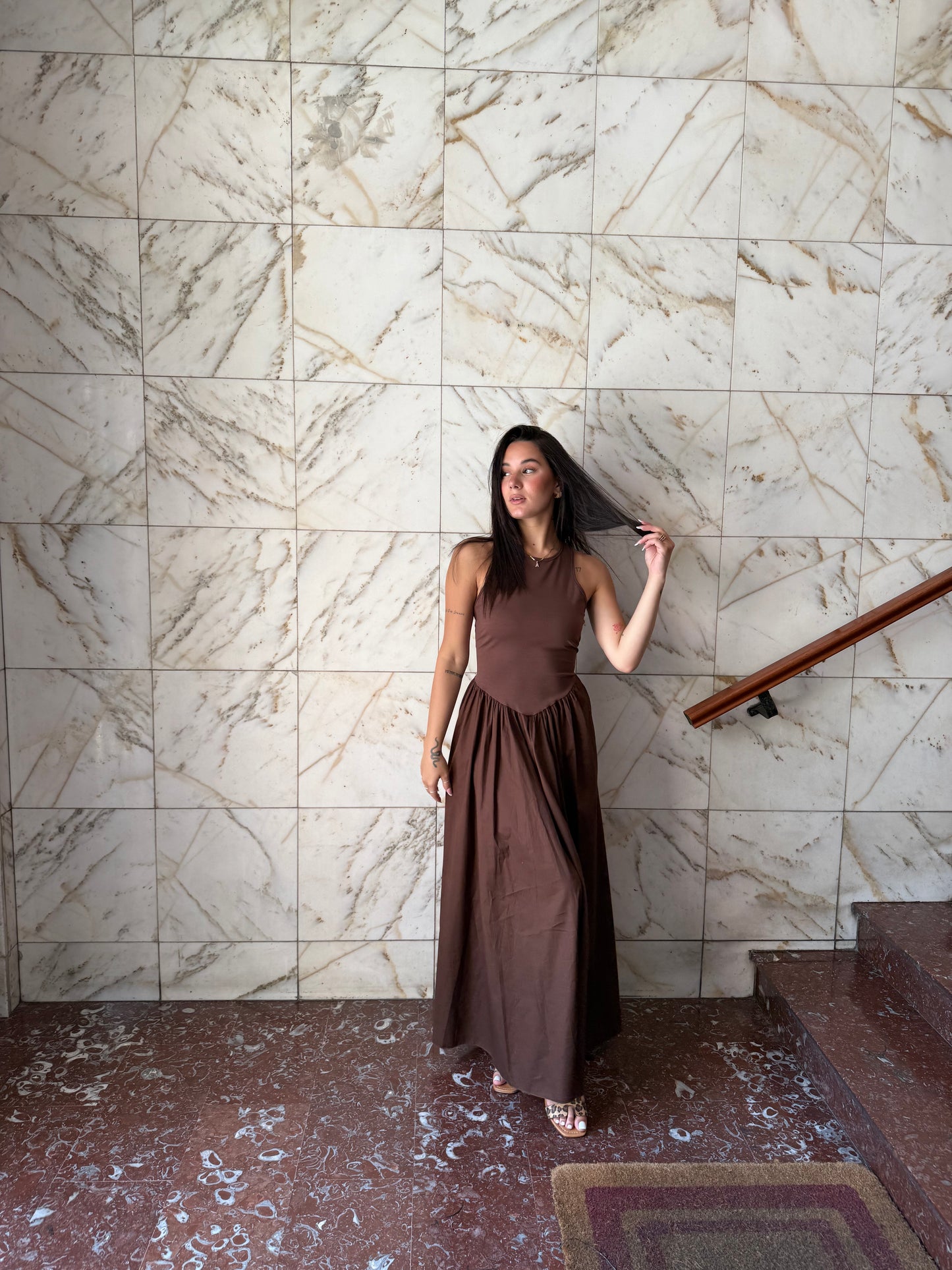 luna long dress scollo america