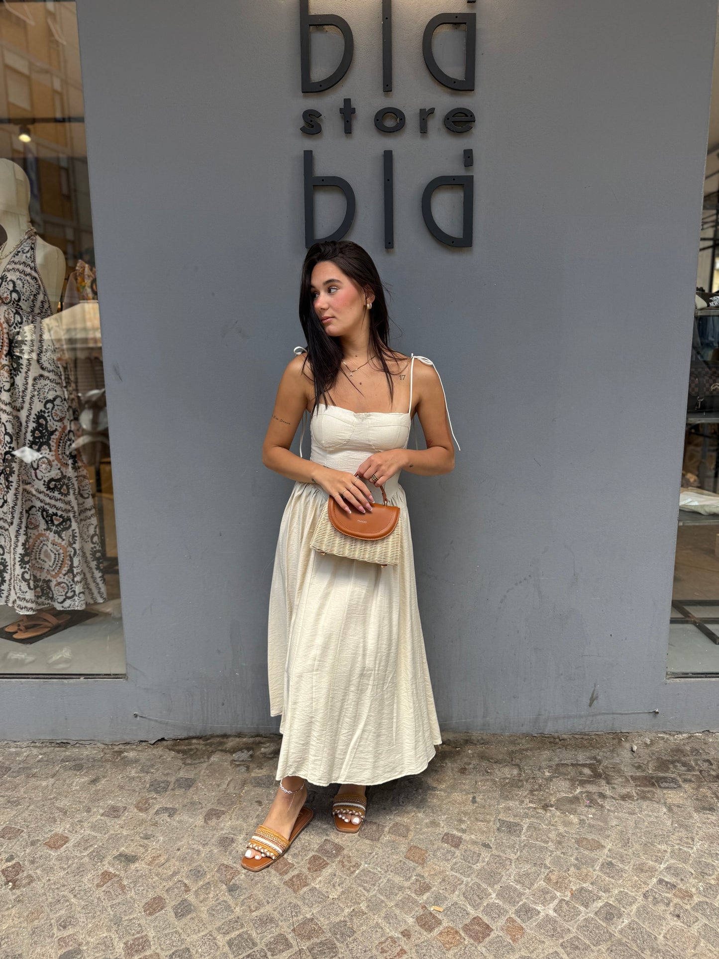 cor01 long dress laccio spalla