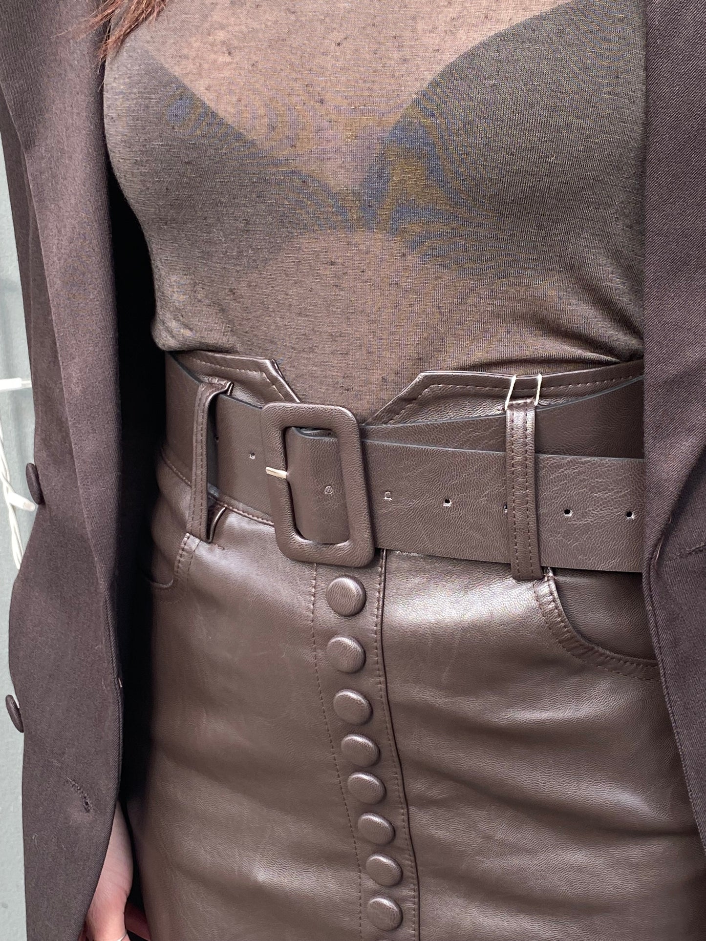 monique gonna midi eco bottoni