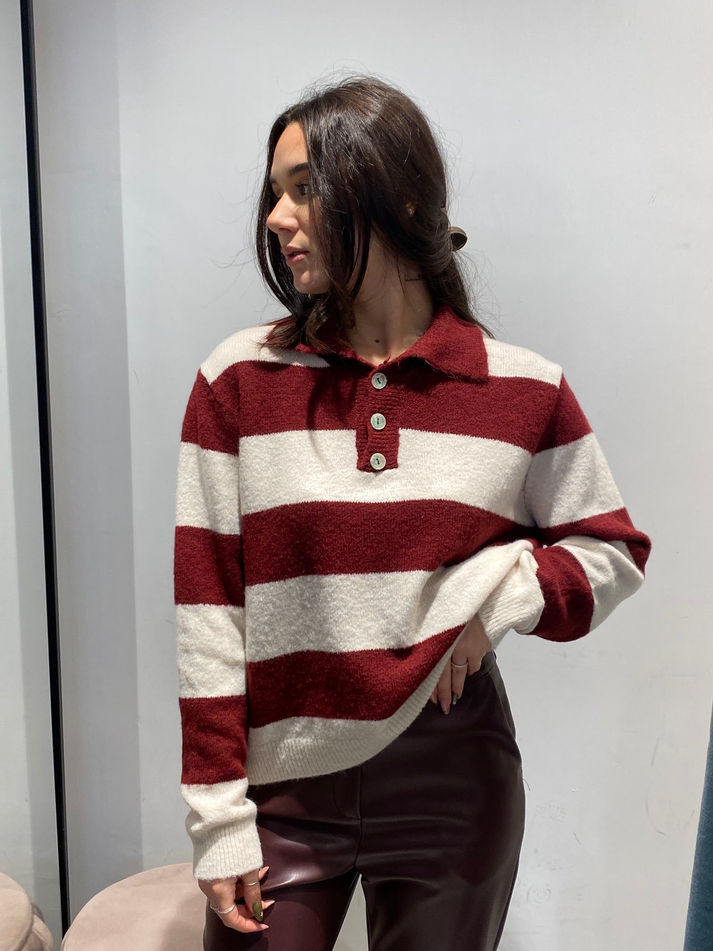 isabel polo lana righe