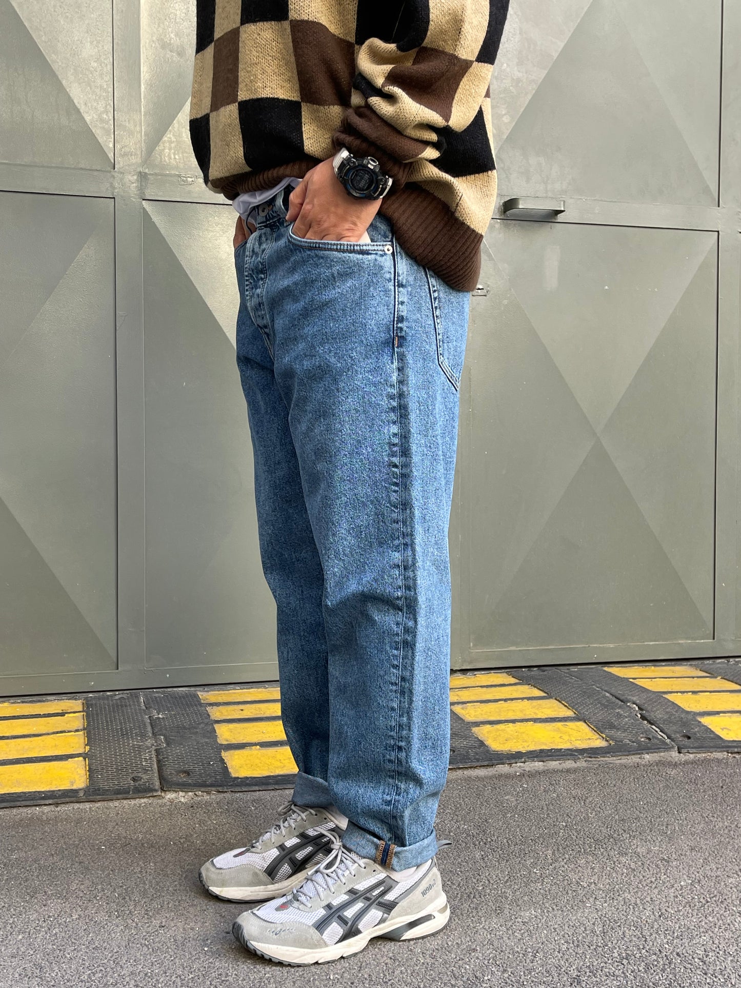 solid jeans dad fit