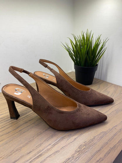 gold slingback punta affusolata