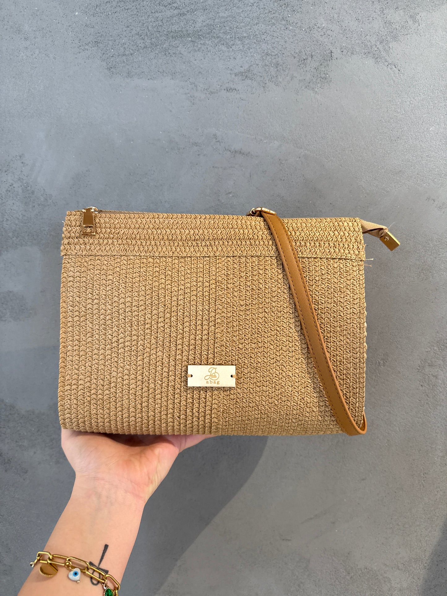 irene pochette raffia lato traforato