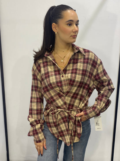 chic camicia avvitata laccio retro