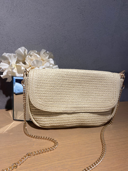 sara pochette raffia basic