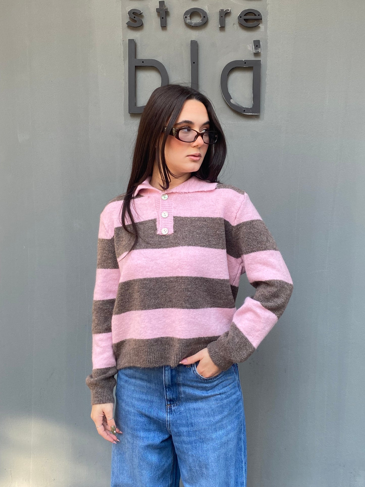 isabel polo lana righe