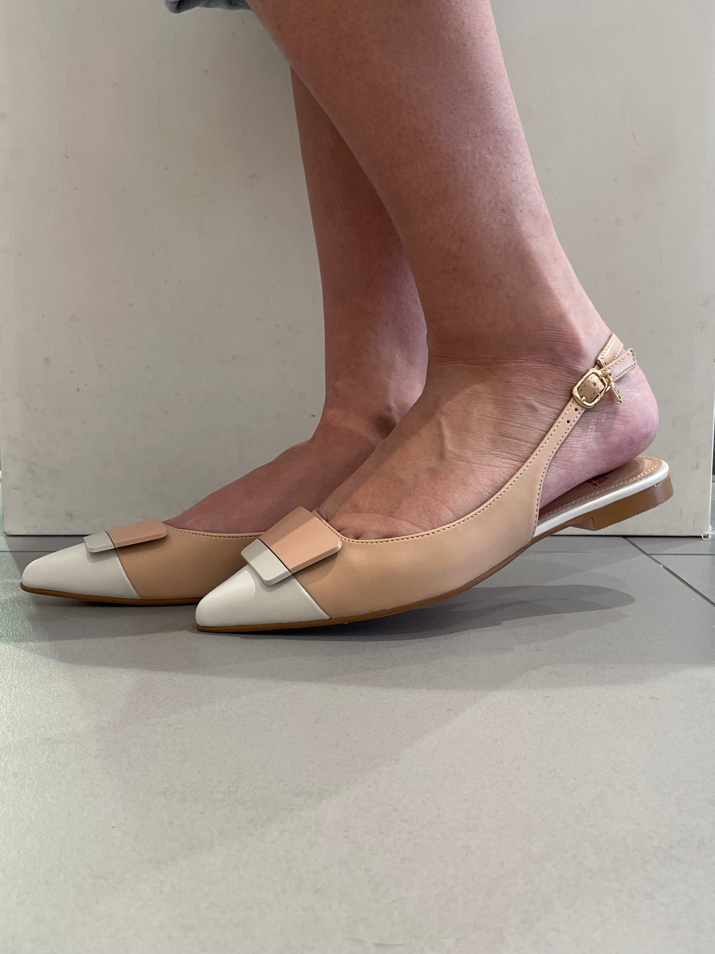 gold sling back bicolor