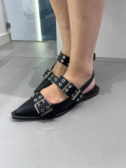 gold sling back fibbia