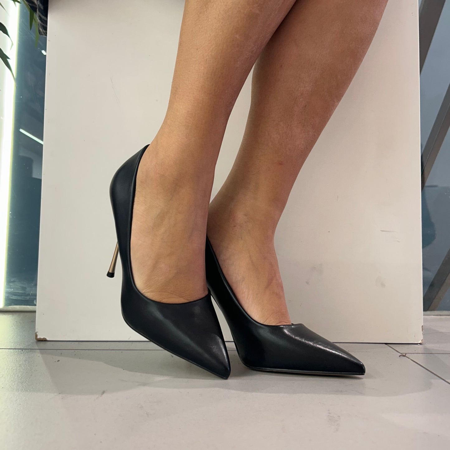 gold decollete tacco metallo