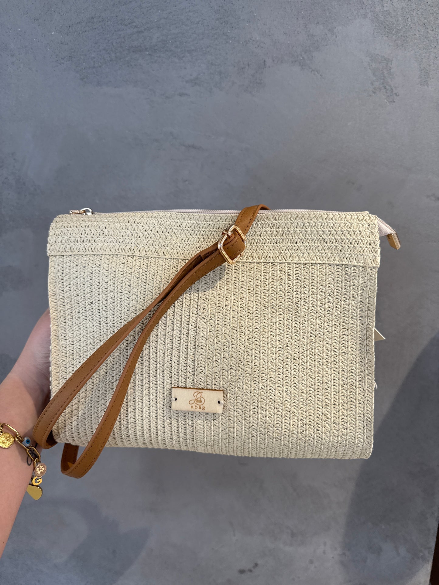 irene pochette raffia lato traforato