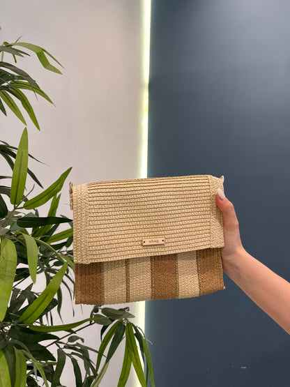 irene pochette rafia rigata