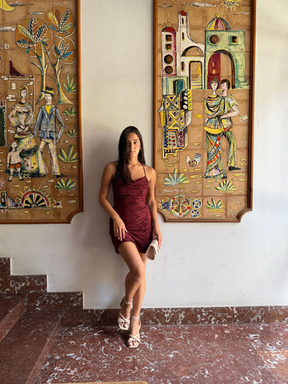 victor mini dress licra ricamo