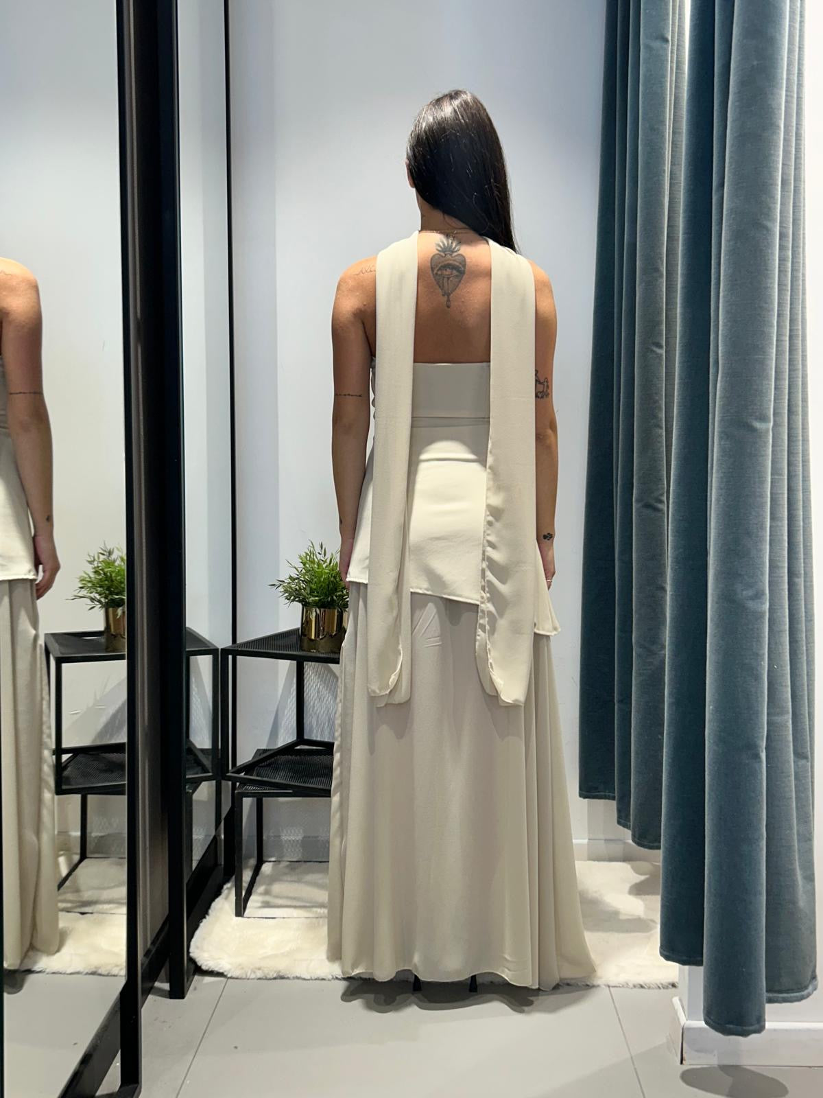 glitter long dress bustino stola