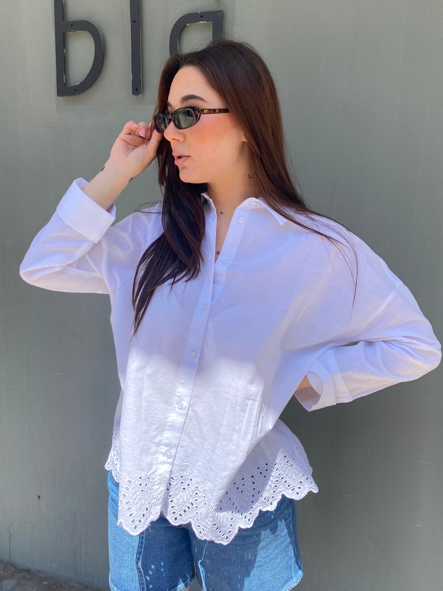 only camicia bordo sangallo