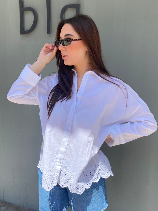 only camicia bordo sangallo